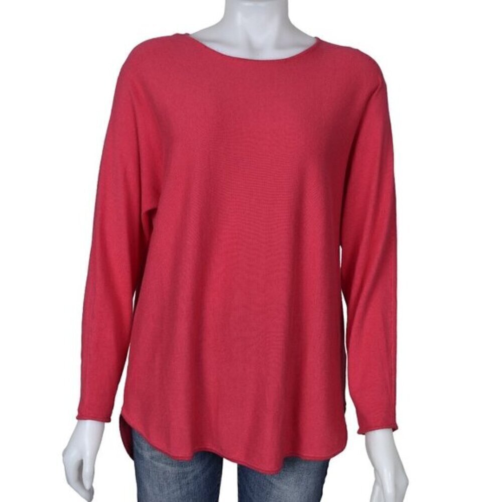 Michael Kors Lightweight Waffle Knit Sweater Tunic Pink Size Large